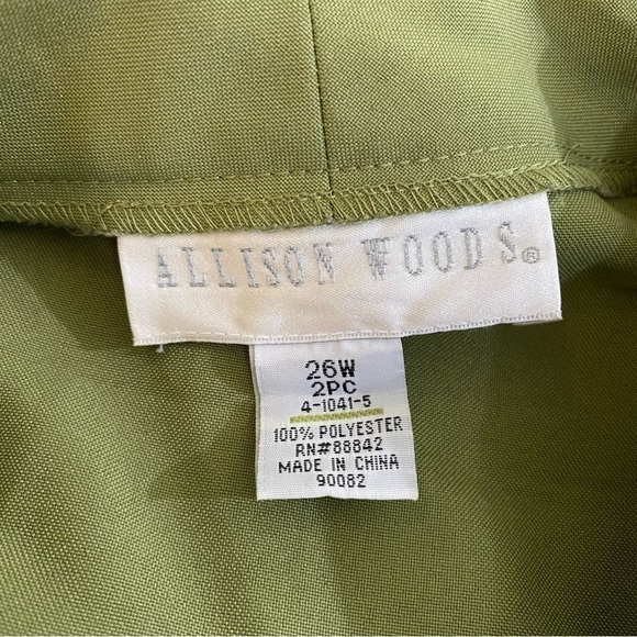 Vintage 90s Allison Woods Blazer Suit Jacket Green 26W - Picture 2 of 6